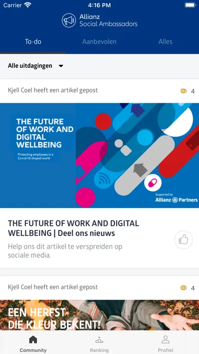 Allianz Social Ambassadors Screenshots