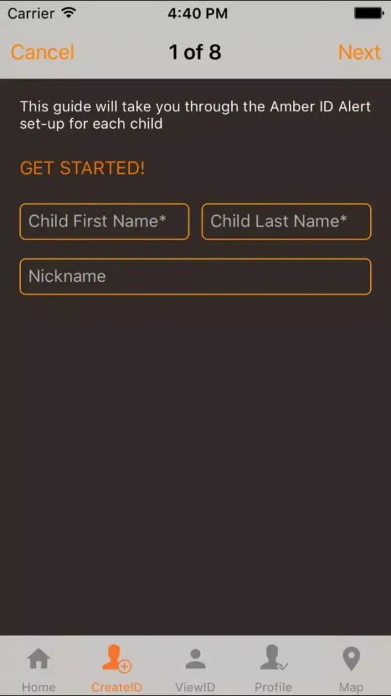 Amber ID Alert Screenshots