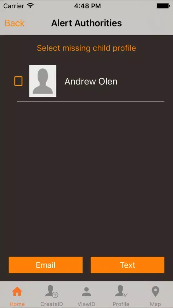 Amber ID Alert Screenshots