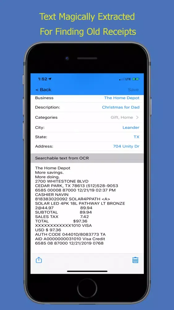 Shoebox Receipts স্ক্রিনশট