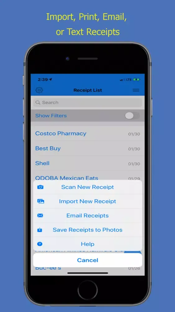 Shoebox Receipts স্ক্রিনশট