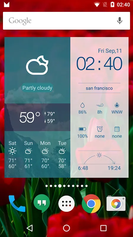 Clock Weather Transparent应用截图