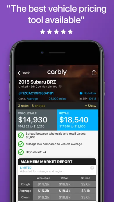 Carbly VIN Scanner Screenshots