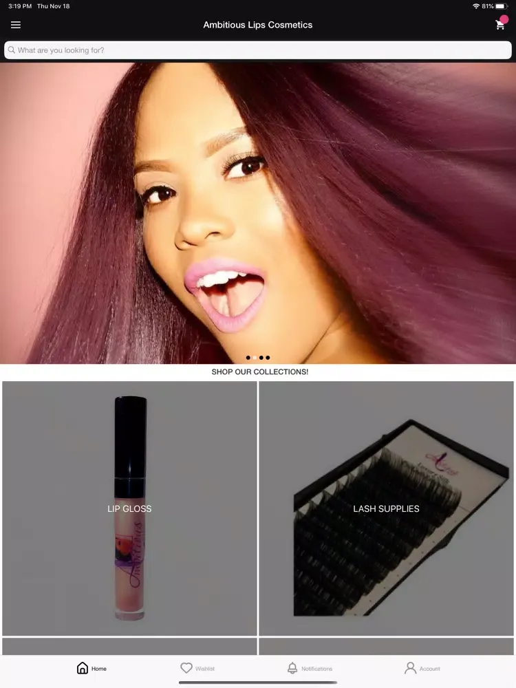 Capturas de tela do Ambitious Lips Cosmetics iPad 
