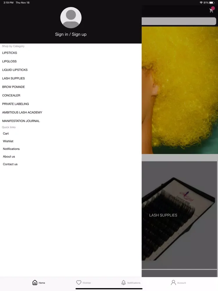 Capturas de tela do Ambitious Lips Cosmetics iPad 
