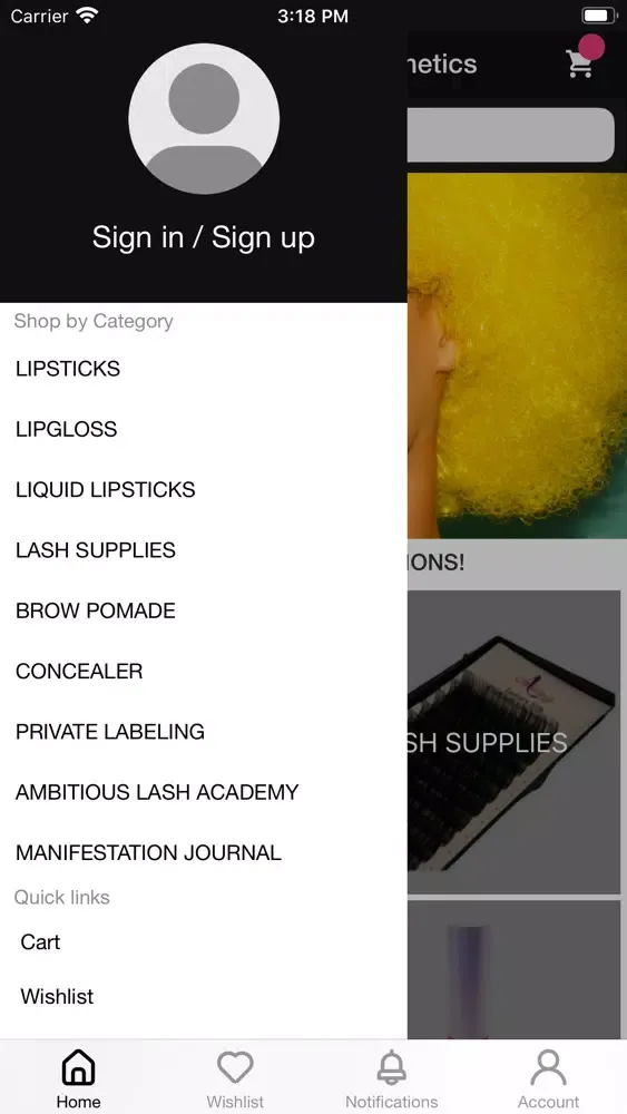 Capturas de tela do Ambitious Lips Cosmetics
