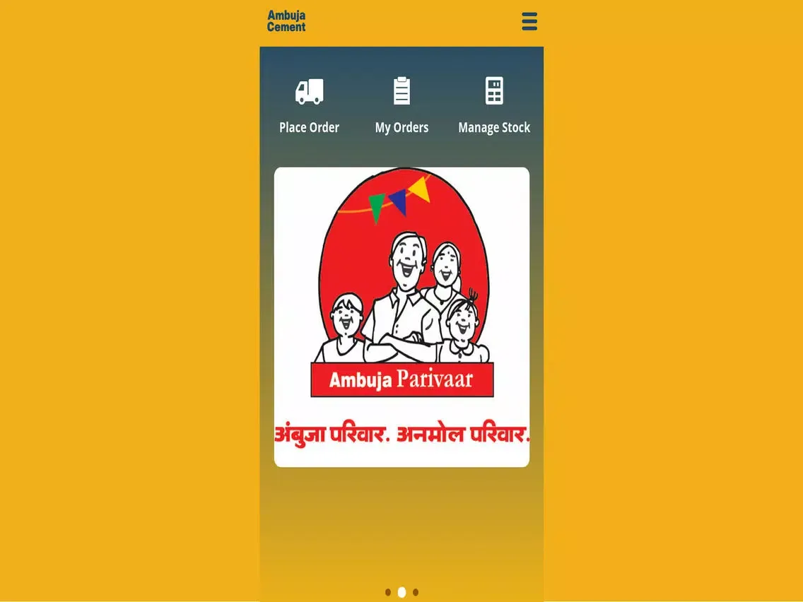 Tangkapan layar Ambuja Connect iPad 