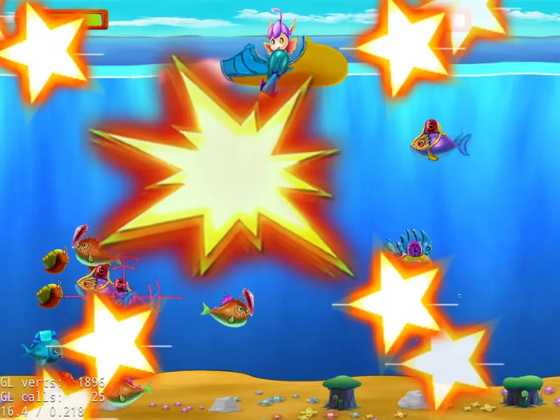 Tangkapan skrin Crazy fish - Happy Aquarium deep-sea fishing paradise to eliminate cool running from the fish, won the king of glory, raid iPad 