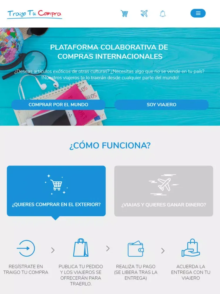 Tangkapan layar Traigo tu compra iPad 