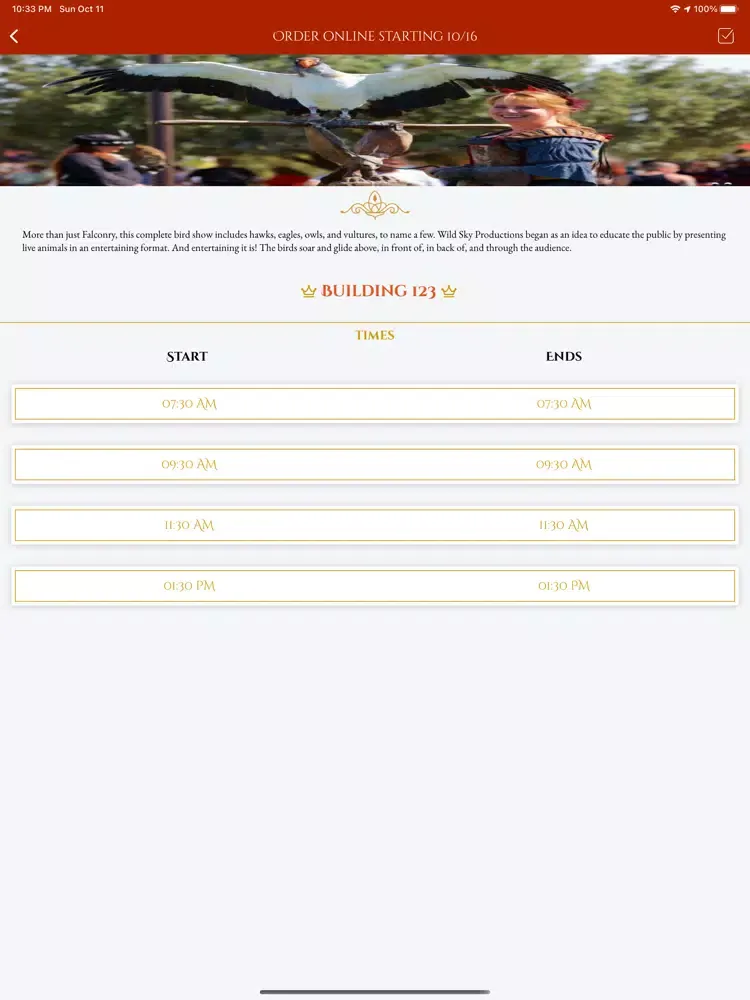 Texas Renaissance Festival iPad 應用截圖