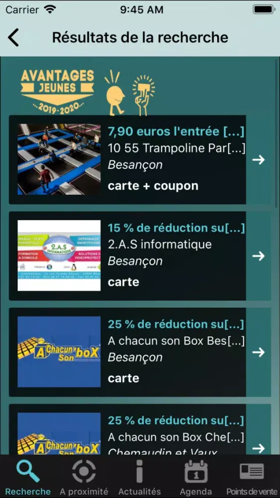 Carte Avantages Jeunes স্ক্রিনশট