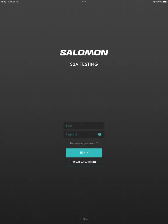 ภาพหน้าจอของ S2A Testing iPad 