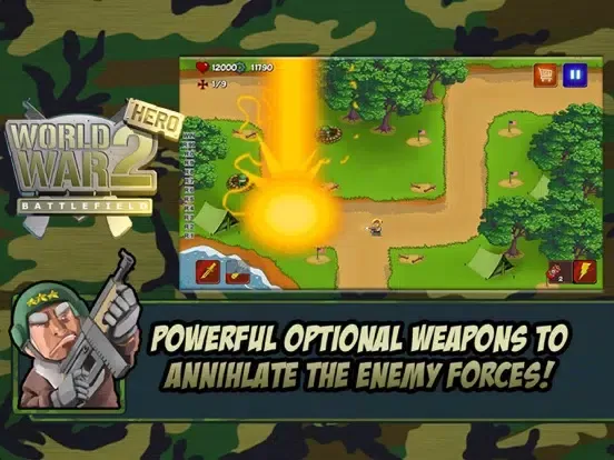Tangkapan skrin WW2 TD Battlefield Heroes iPad 