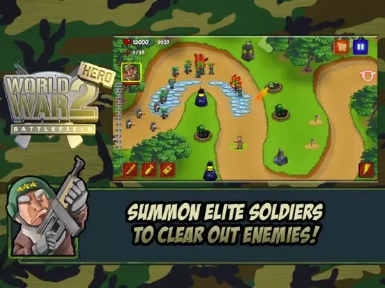 Tangkapan skrin WW2 TD Battlefield Heroes iPad 