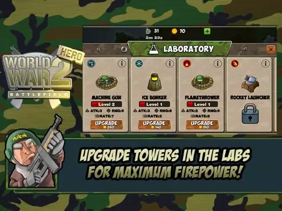 Tangkapan skrin WW2 TD Battlefield Heroes iPad 