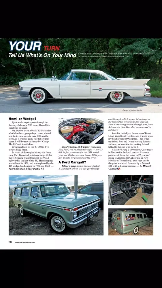 Capturas de tela do American Car Collector Magazine