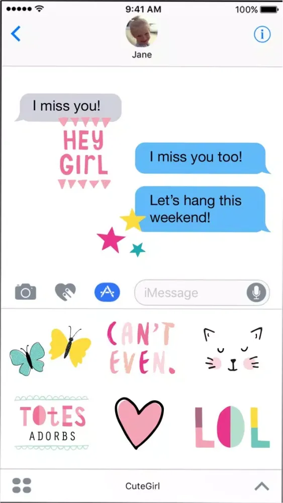 Capturas de pantalla de AC Cute Girl Stickers