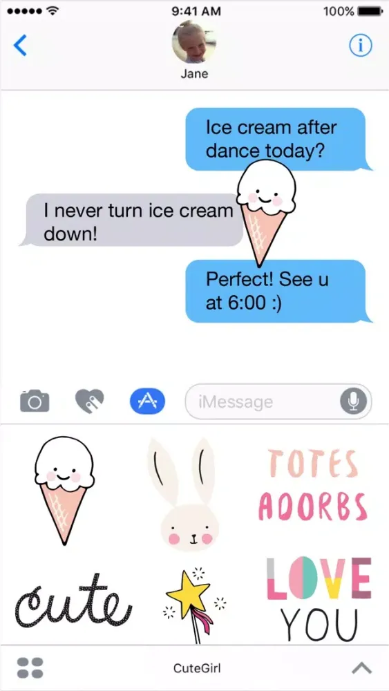 Capturas de pantalla de AC Cute Girl Stickers