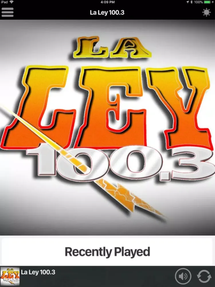 Tangkapan skrin La Ley 100.3 iPad 