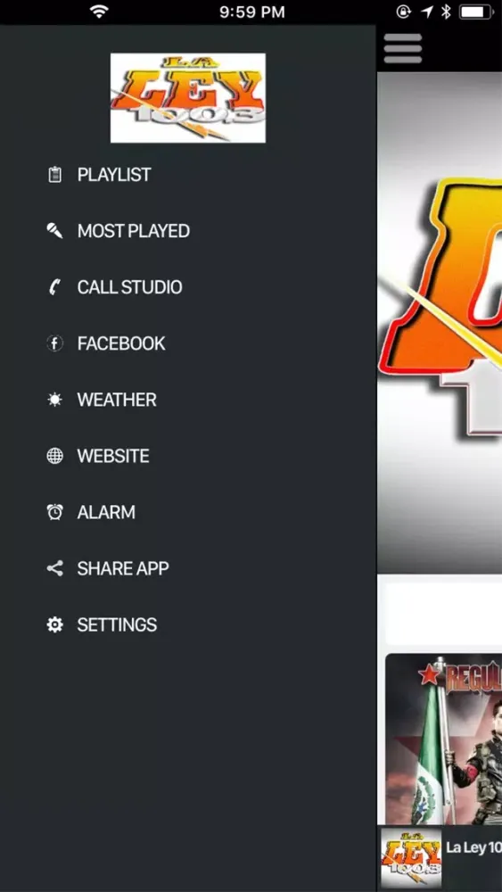 Tangkapan skrin La Ley 100.3