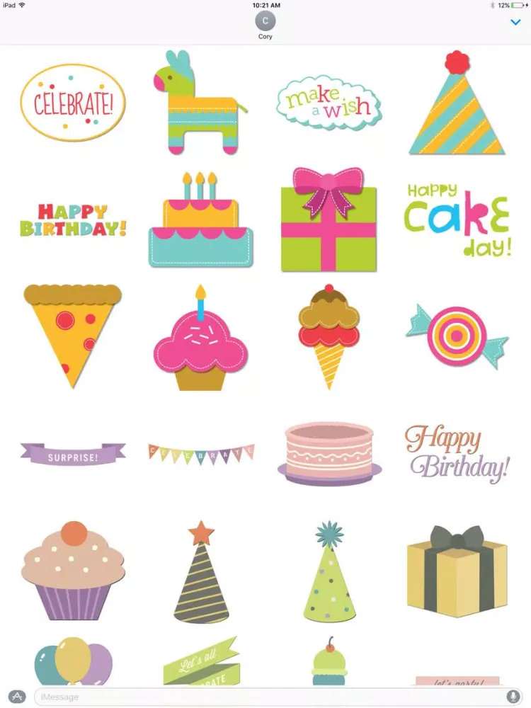 Birthday Party Sticker Pack iPad  স্ক্রিনশট