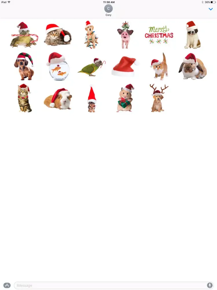 Capturas de tela do Christmas Pets Sticker Pack iPad 