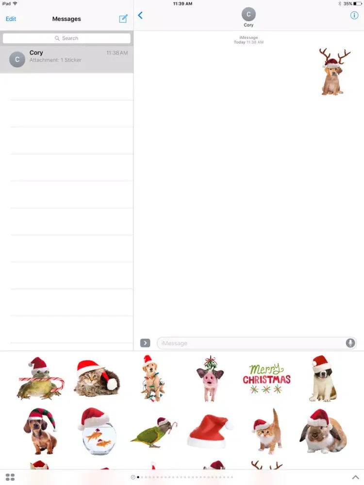 Capturas de tela do Christmas Pets Sticker Pack iPad 