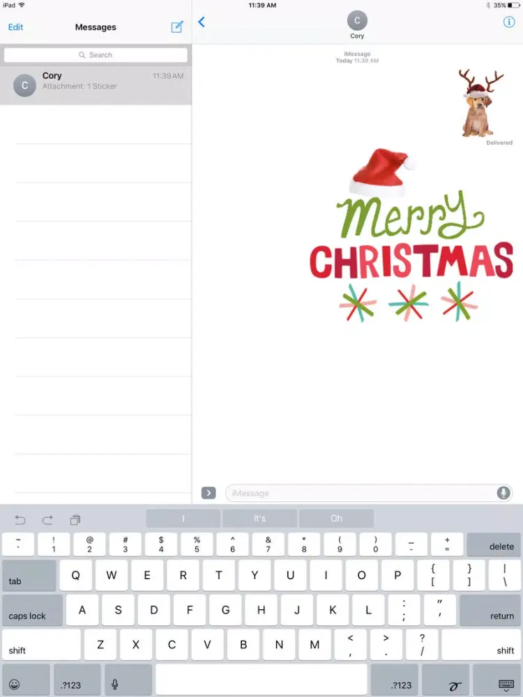 Capturas de tela do Christmas Pets Sticker Pack iPad 