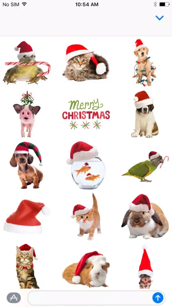 Capturas de tela do Christmas Pets Sticker Pack