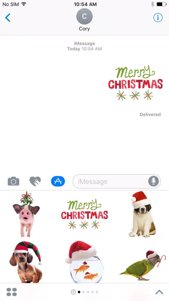 Capturas de tela do Christmas Pets Sticker Pack