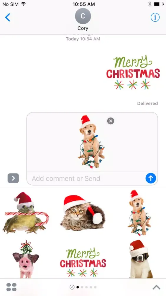 Capturas de tela do Christmas Pets Sticker Pack