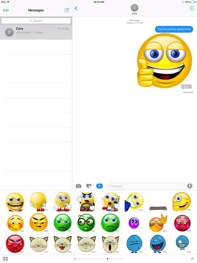 Smiley Face Sticker Pack iPad 應用截圖