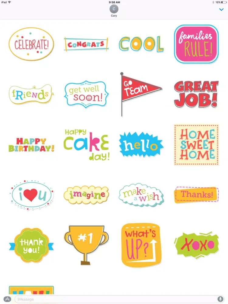 Скриншоты Verbalicious Sticker Pack iPad 