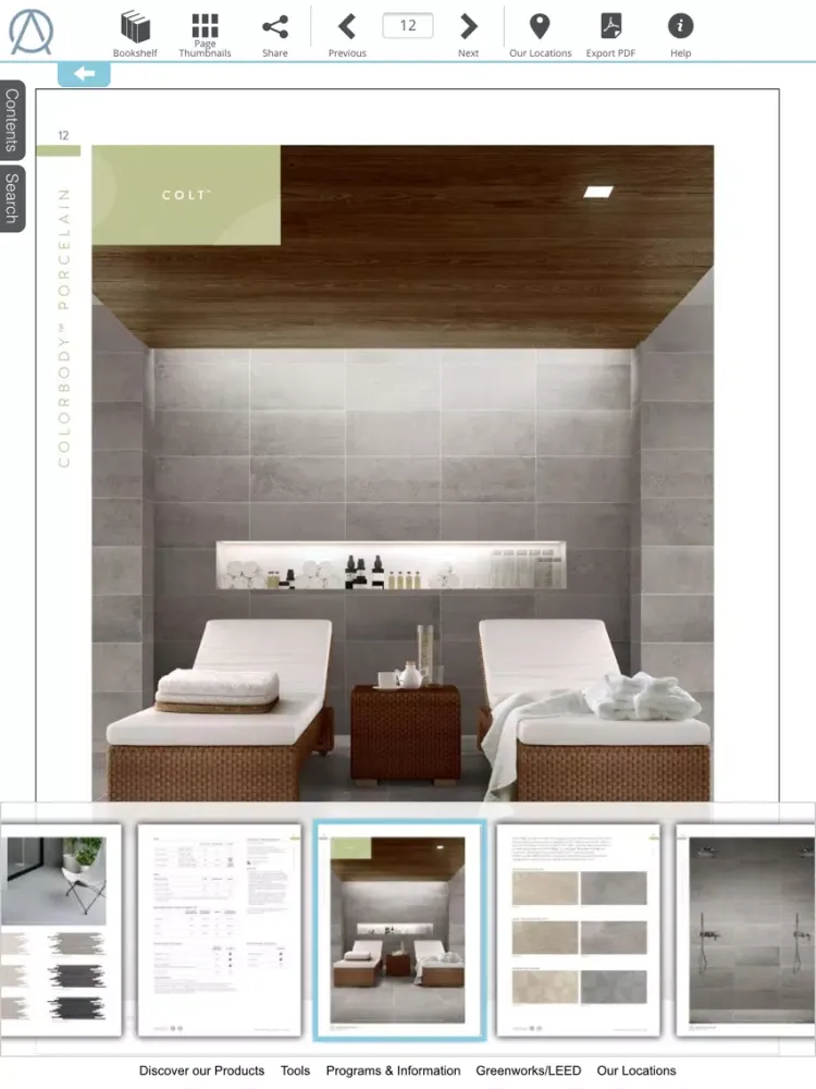 ภาพหน้าจอของ American Olean Product Catalogs iPad 