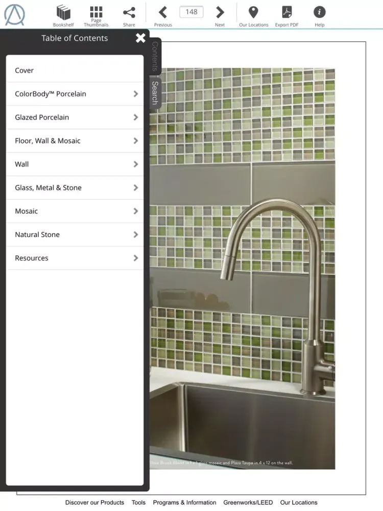 ภาพหน้าจอของ American Olean Product Catalogs iPad 