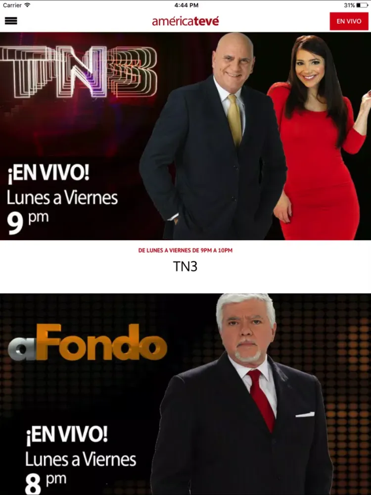América TeVé! iPad  Screenshots