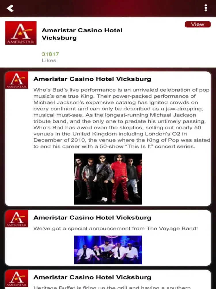 Ameristar Vicksburg iPad 应用截图