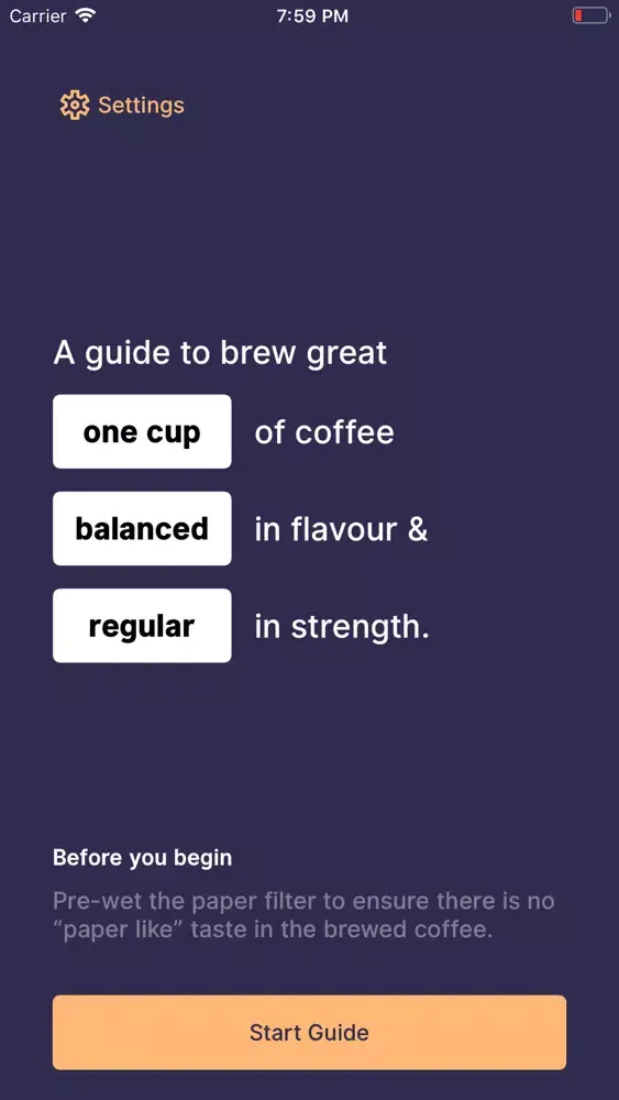 Tangkapan skrin Pourover