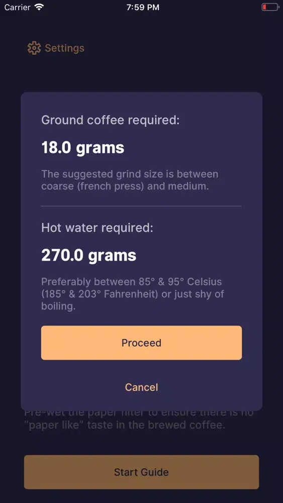 Tangkapan skrin Pourover