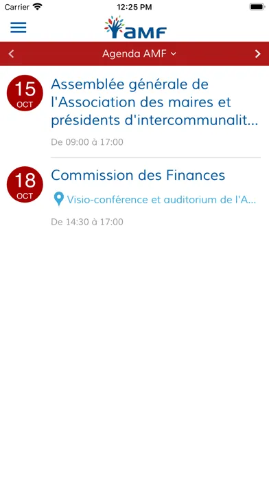 Captures d'écran de L'application de l'AMF