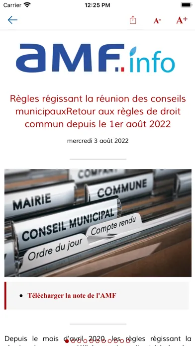 Captures d'écran de L'application de l'AMF