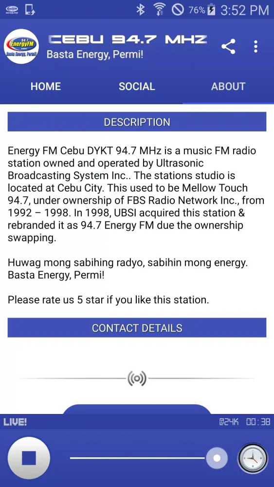 Energy FM Cebu 94.7 Mhz Screenshots