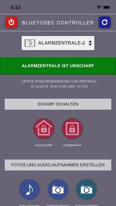 Zrzuty ekranu Bluetosec Controller New