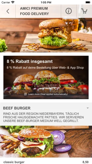 Captures d'écran de Amici Premium food Passau