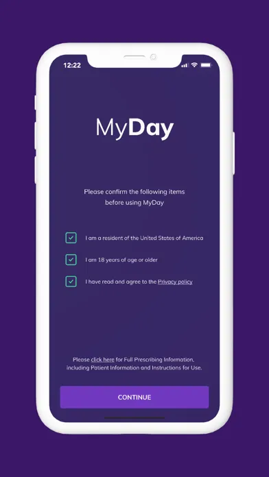 Ảnh chụp màn hình của MyDay – Galafold® (migalastat)