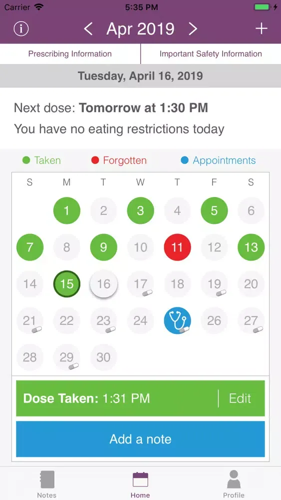 Galafold® MyDay – US Version Screenshots