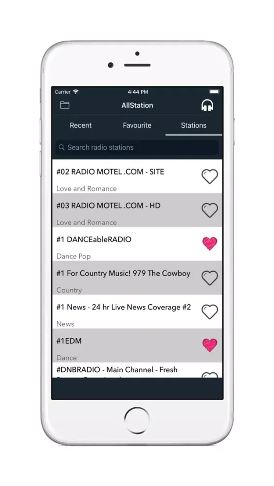 Tangkapan skrin Genre Radio