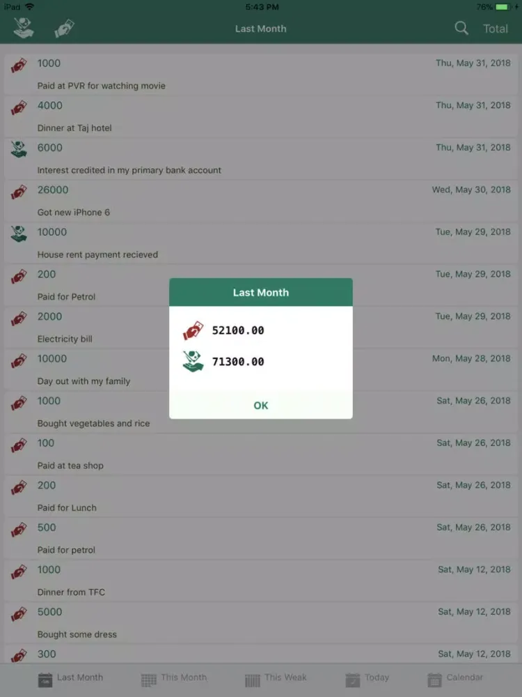 صور Debit Credit Tracker iPad 