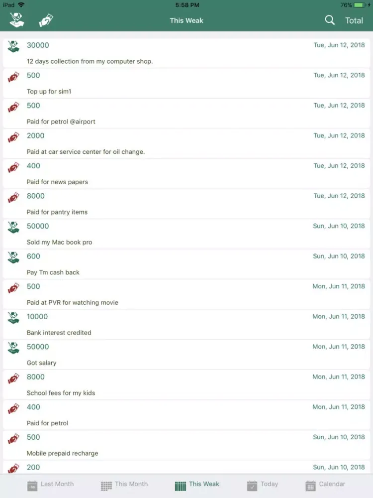 صور Debit Credit Tracker iPad 