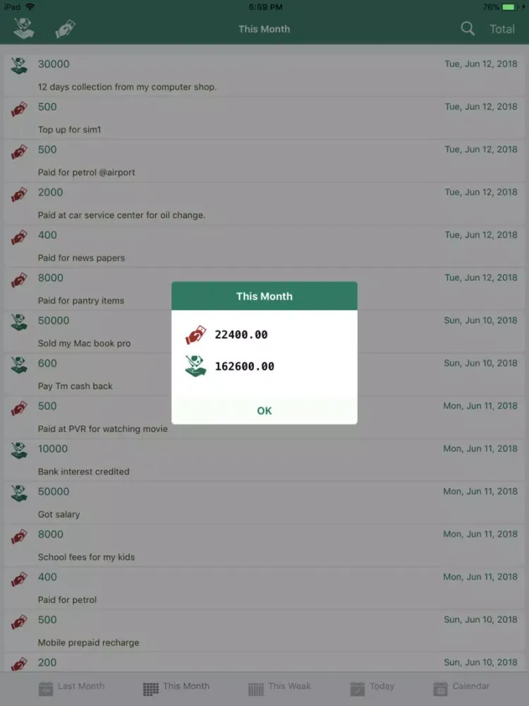 صور Debit Credit Tracker iPad 
